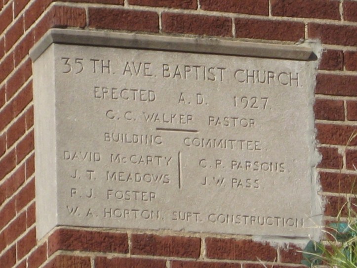 Thirty-Fifth Avenue Baptist Church / Mount Pilgrim District Association ...